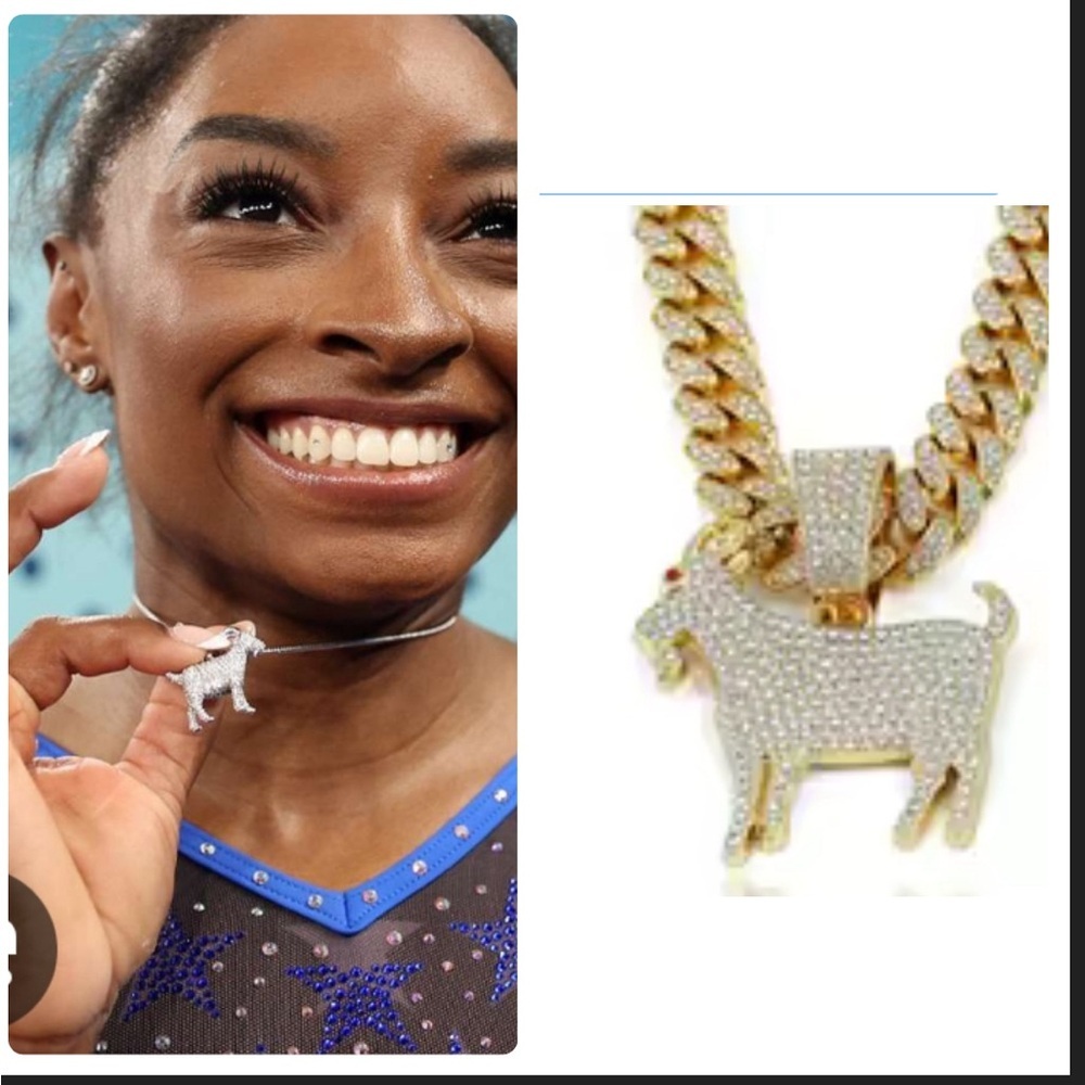 Rhinestone Goat Gold Chunky Chain Necklace